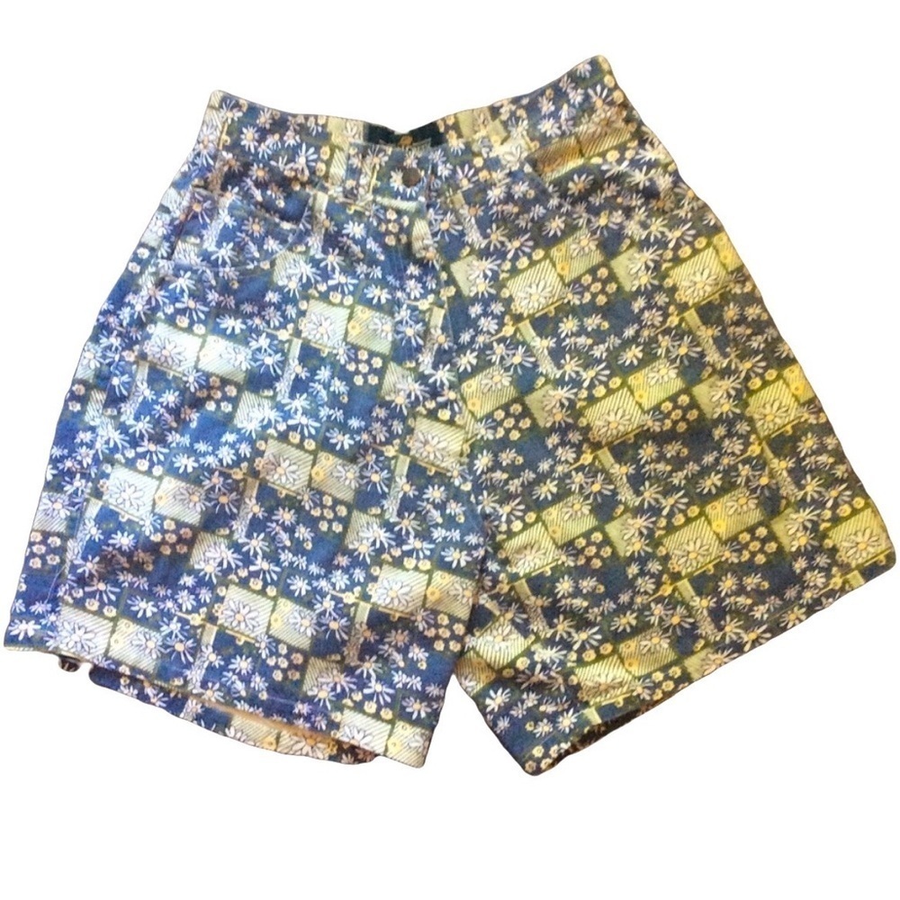 Vintage Cabin Creek High Waisted Shorts Cotton Floral